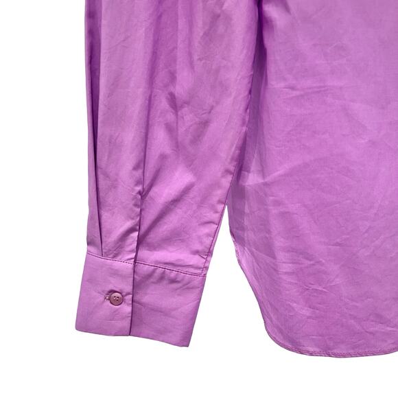 GreyVen Reiki Boyfriend Purple Collared Button Up Blouse Top Size S NEW Tags - Picture 8 of 12